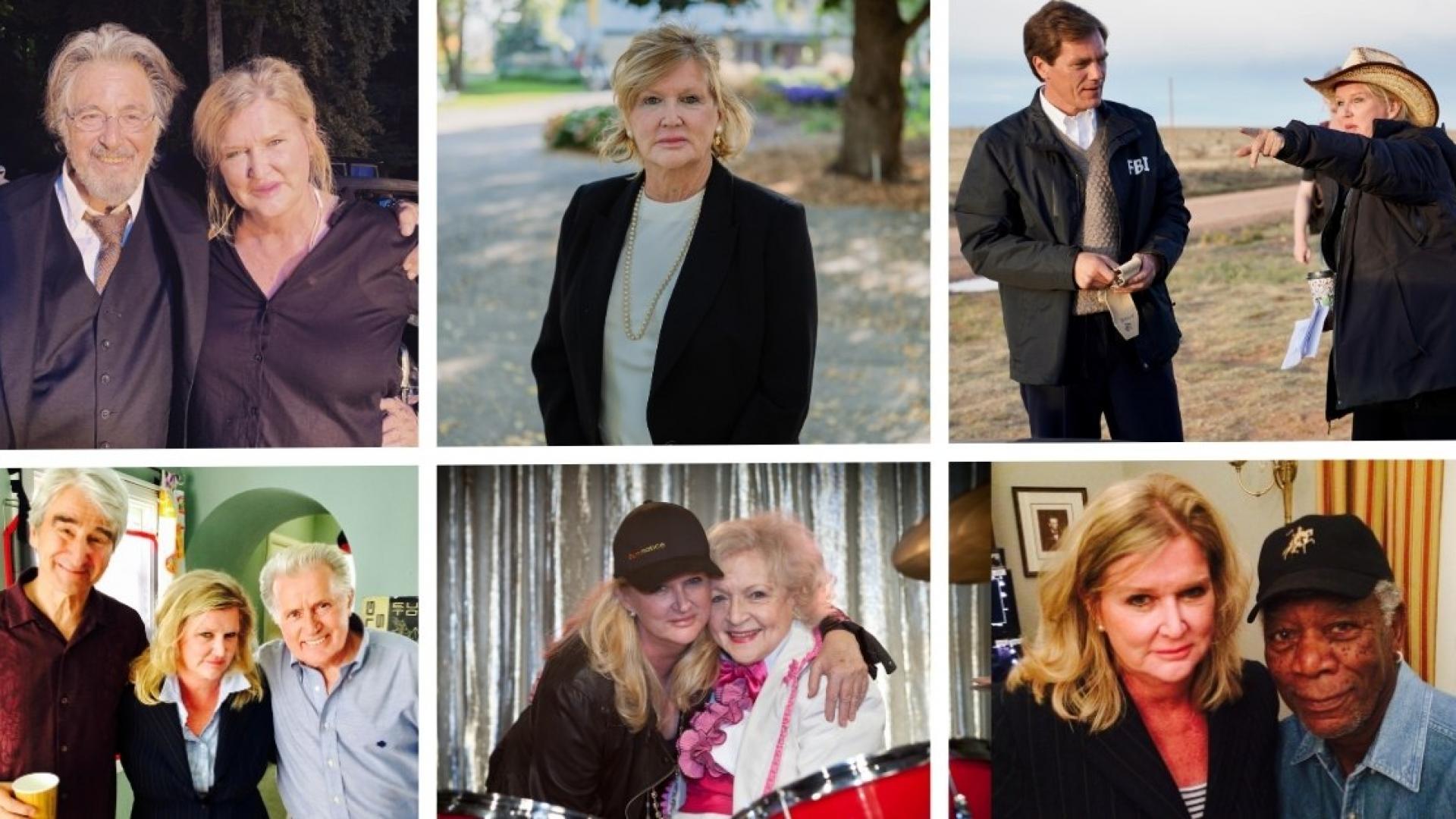 A collection of photos of Dennie Gordon with Hollywood Stars