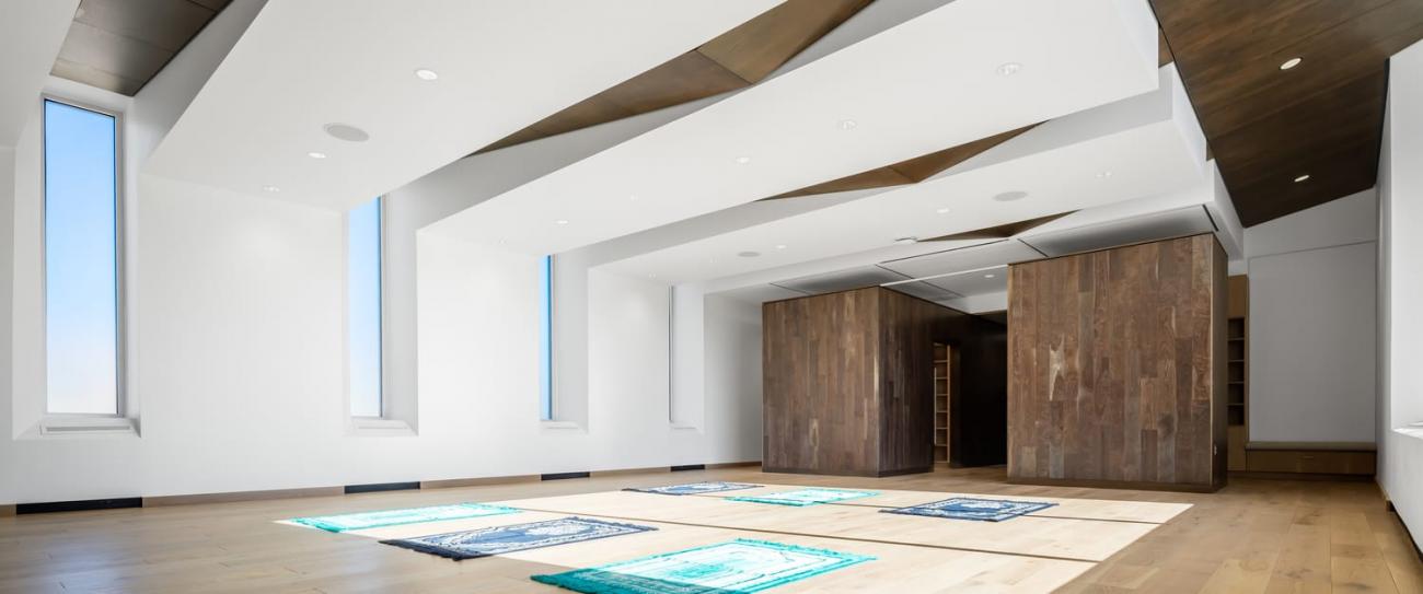 meditation center with yoga mats on floor