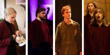 Four different students active in their artistic mediums. 