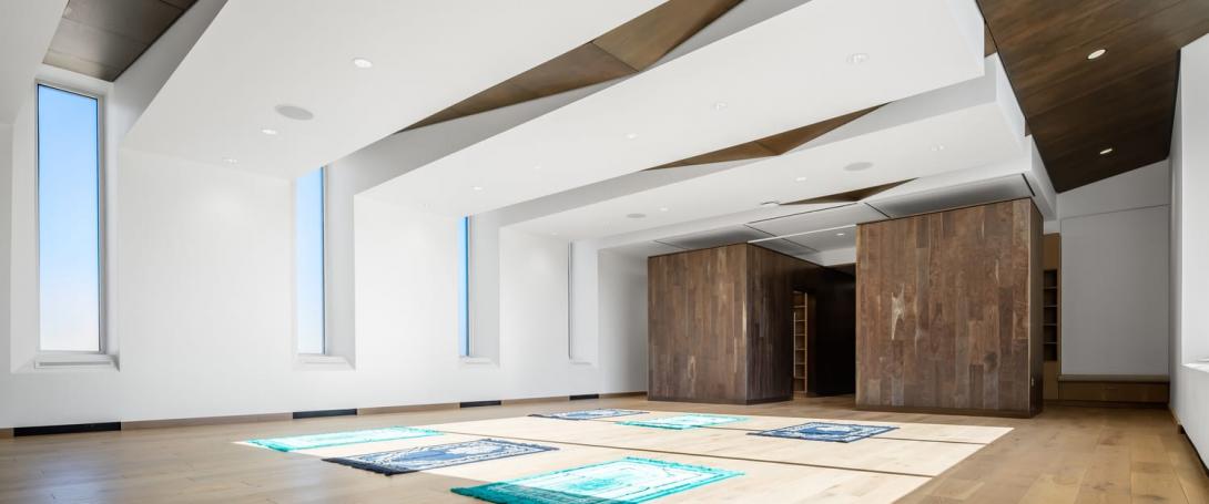 meditation center with yoga mats on floor